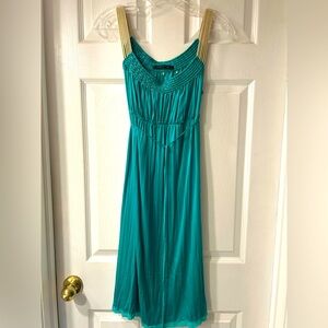 Beautiful crinkle silk, high waisted dress. Built in slip.